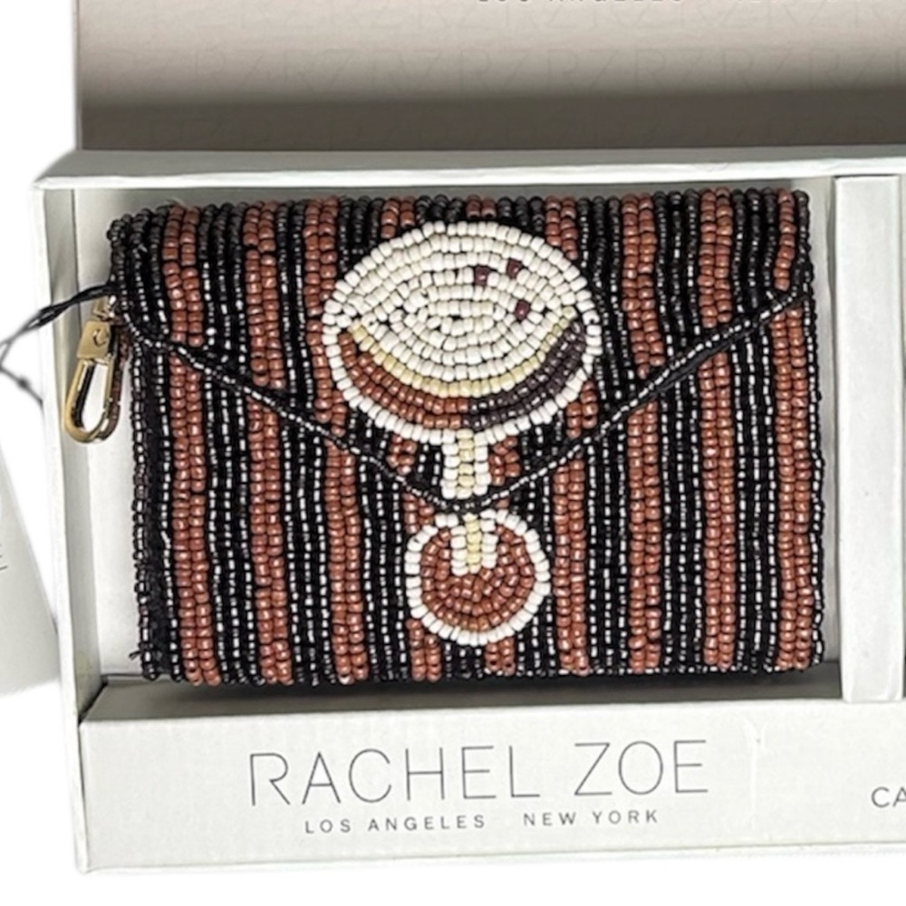 Rachel Zoe Espresso Martini Beaded Card Holder and Charm key Ring Set - Picture 3 of 3